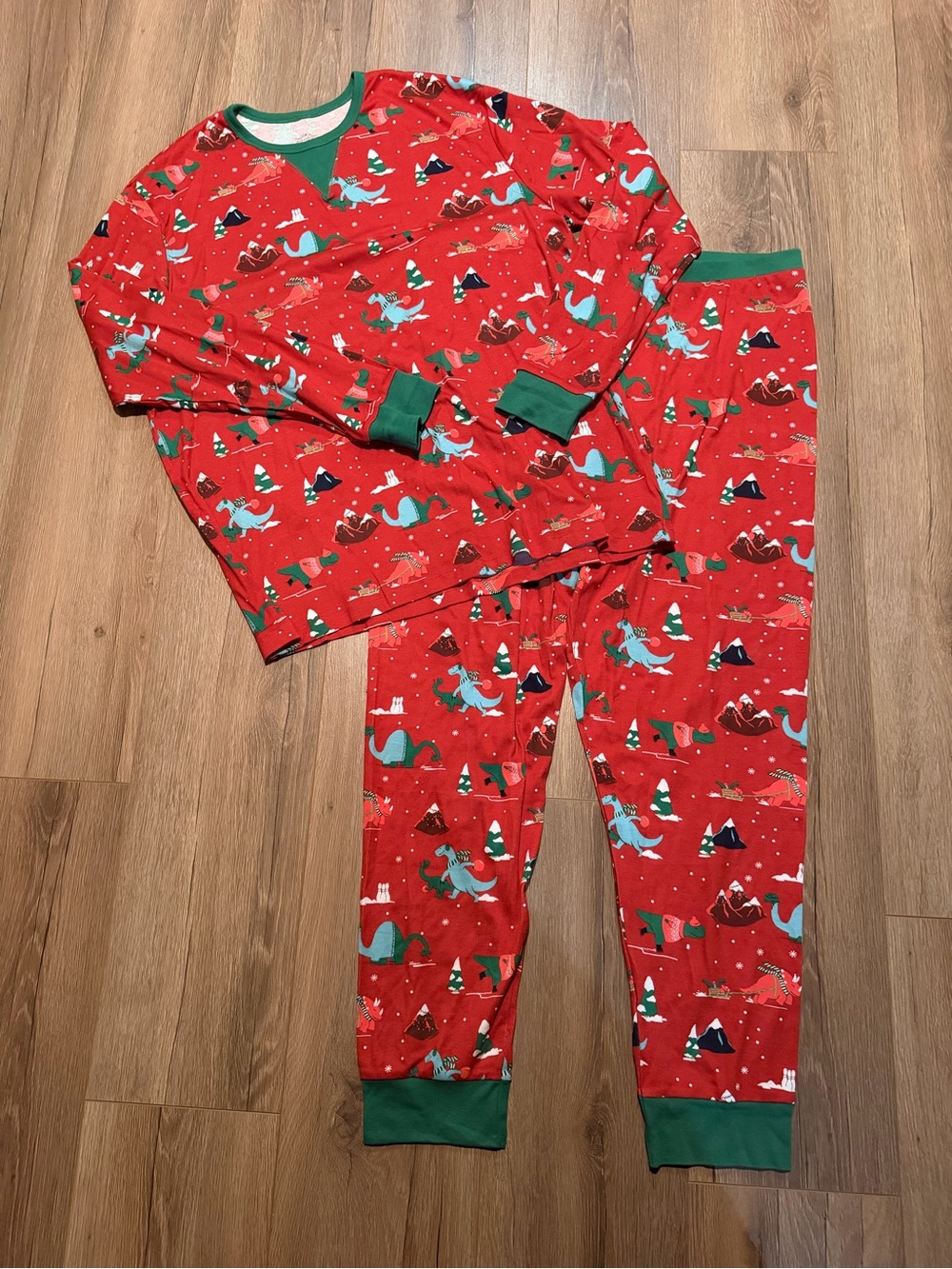 Wondershop at Target Family Pajamas Dinosaur Red Pj Set 2pc Christmas Holiday XL